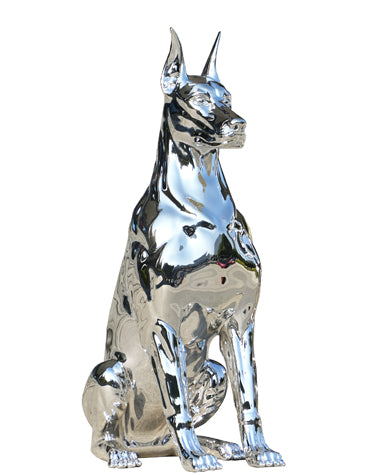 Stainless Steel Doberman Sculpture for Outdoor Decoration