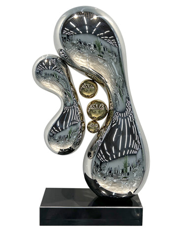 Modern Mirror - Polished Stainless Steel Indoor Decorative Sculpture