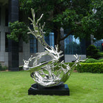 Large Outdoor Sculpture Steel Wave Sculpture For Landscape