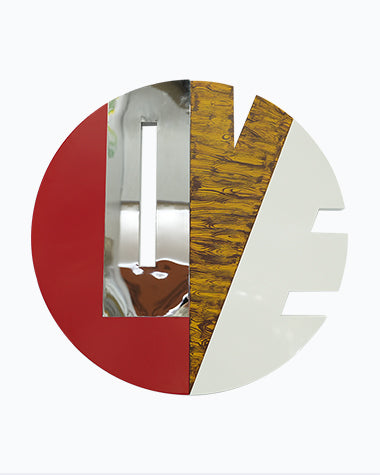 Creative steel LOVE sculpture for interior wall decor