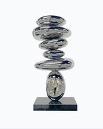 Stainless Steel Stacked Pebbles Sculpture for Interior Decoration