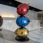 Stacked Stainless Steel Balloon Sculpture For Interior Decoration