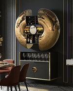 Luxury Stainless Steel Wine Cabinet with Automatic Opening – Wall-Mounted Artistic Storage