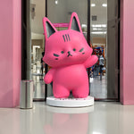 Fiberglass Lovely Cartoon Cat Sculpture For Interior Decoration