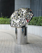 Contemporary Mirror Polished Steel Diamond Sculpture for Outdoor & Indoor Display