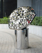 Contemporary Mirror Polished Steel Diamond Sculpture for Outdoor & Indoor Display