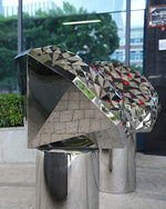 Contemporary Mirror Polished Steel Diamond Sculpture for Outdoor & Indoor Display