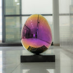 Creative steel egg sculpture for interior decor