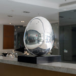 Creative steel egg sculpture for interior decor