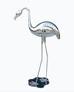 Creative steel flamingo sculpture for garden decoration