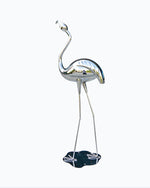 Creative steel flamingo sculpture for garden decoration