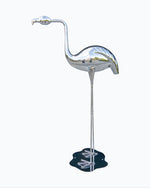 Creative steel flamingo sculpture for garden decoration