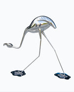 Creative steel flamingo sculpture for garden decoration