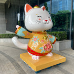 Fiberglass Fortune Cat Sculpture For Shopping Mall Decoration