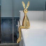 Metal Art Rabbit Sculpture For Desk Decor