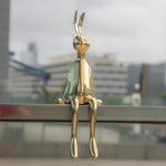 Metal Art Rabbit Sculpture For Desk Decor