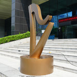 Creative Steel Harp Fountain Sculpture For Outdoor Landscape