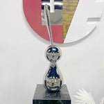 Cute steel rabbit sculpture for living room decoration