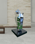 Creative geometry mirror stainless steel horse head sculpture