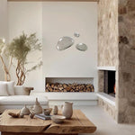 Creative Stainless Steel Pebble Sculpture For Wall Decoration