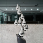 Metal Art Standing Water Drop Sculpture For Interior Decoration