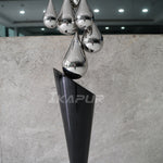 Metal Art Standing Water Drop Sculpture For Interior Decoration