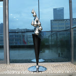 Metal Art Standing Water Drop Sculpture For Interior Decoration