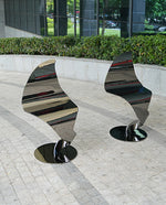 Luxury Sculptural Chair in Polished Stainless Steel – Artistic Elegance for Interior Spaces