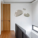 Creative Stainless Steel Pebble Sculpture For Wall Decoration