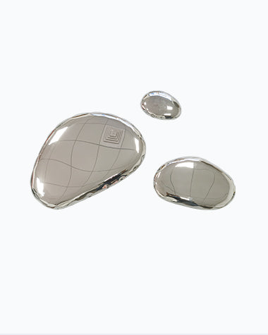 Creative Stainless Steel Pebble Sculpture For Wall Decoration