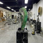 Creative metal art steel twisted loops sculpture for interior decoration