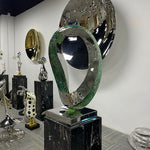 Creative metal art steel twisted loops sculpture for interior decoration