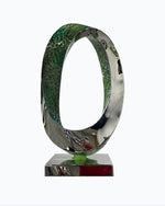Creative metal art steel twisted loops sculpture for interior decoration