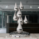 Creative Steel Water Drop Sculpture For Interior Decor