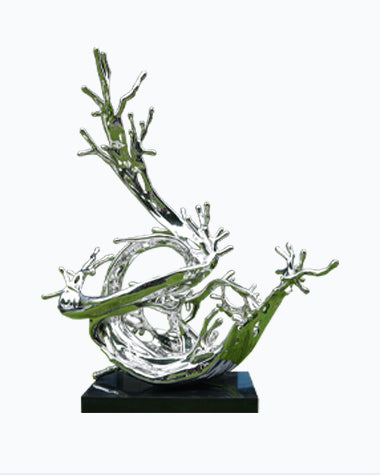 Large Outdoor Sculpture Steel Wave Sculpture For Landscape