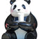 Fiberglass Panda with Beverage Sculpture for Outdoor Decoration