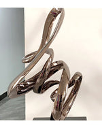 Polished Stainless Steel Abstract Sculpture for Interior Decoration