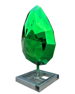 Stainless Steel Green Geometric Sculpture for Outdoor Decoration