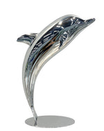Modern Stainless Steel Dolphin Sculpture for Interior Decoratio