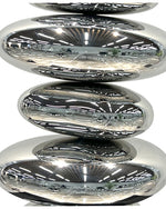 Reflective Stacked Discs Stainless Steel Sculpture – Modern Indoor Decoration