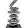 Reflective Stacked Discs Stainless Steel Sculpture – Modern Indoor Decoration