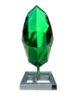 Stainless Steel Green Geometric Sculpture for Outdoor Decoration