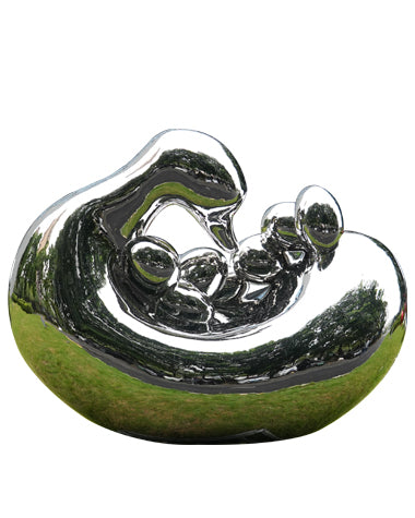 Stainless Steel Abstract Family - Form Sculpture for Outdoor Decoration
