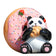 Fiberglass Panda & Donut Sculpture for Outdoor Decoration