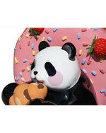 Fiberglass Panda & Donut Sculpture for Outdoor Decoration
