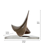 Bronze-Toned Stainless Steel Abstract Interior Decor Sculpture