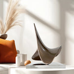 Bronze-Toned Stainless Steel Abstract Interior Decor Sculpture