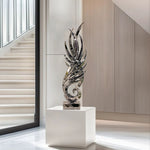 Stainless Steel Wing - Shaped Sculpture for Interior Decoration
