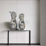 Polished Stainless steel abstract figurative sculpture for interior decoration