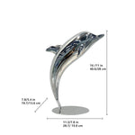 Modern Stainless Steel Dolphin Sculpture for Interior Decoratio